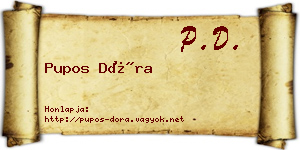 Pupos Dóra névjegykártya